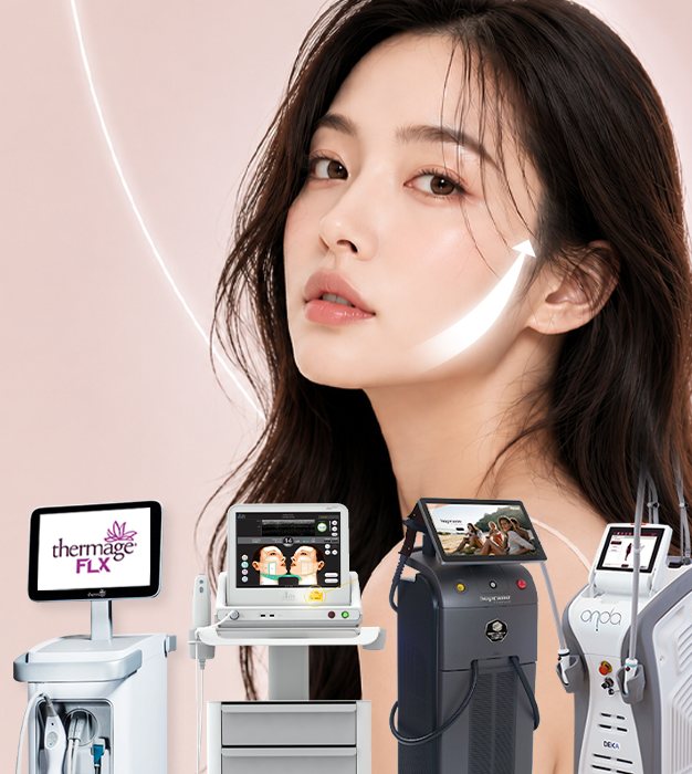리프팅 장비 4대(써마지 FLX·울쎄라·티타늄·온다)와 스톡 모델